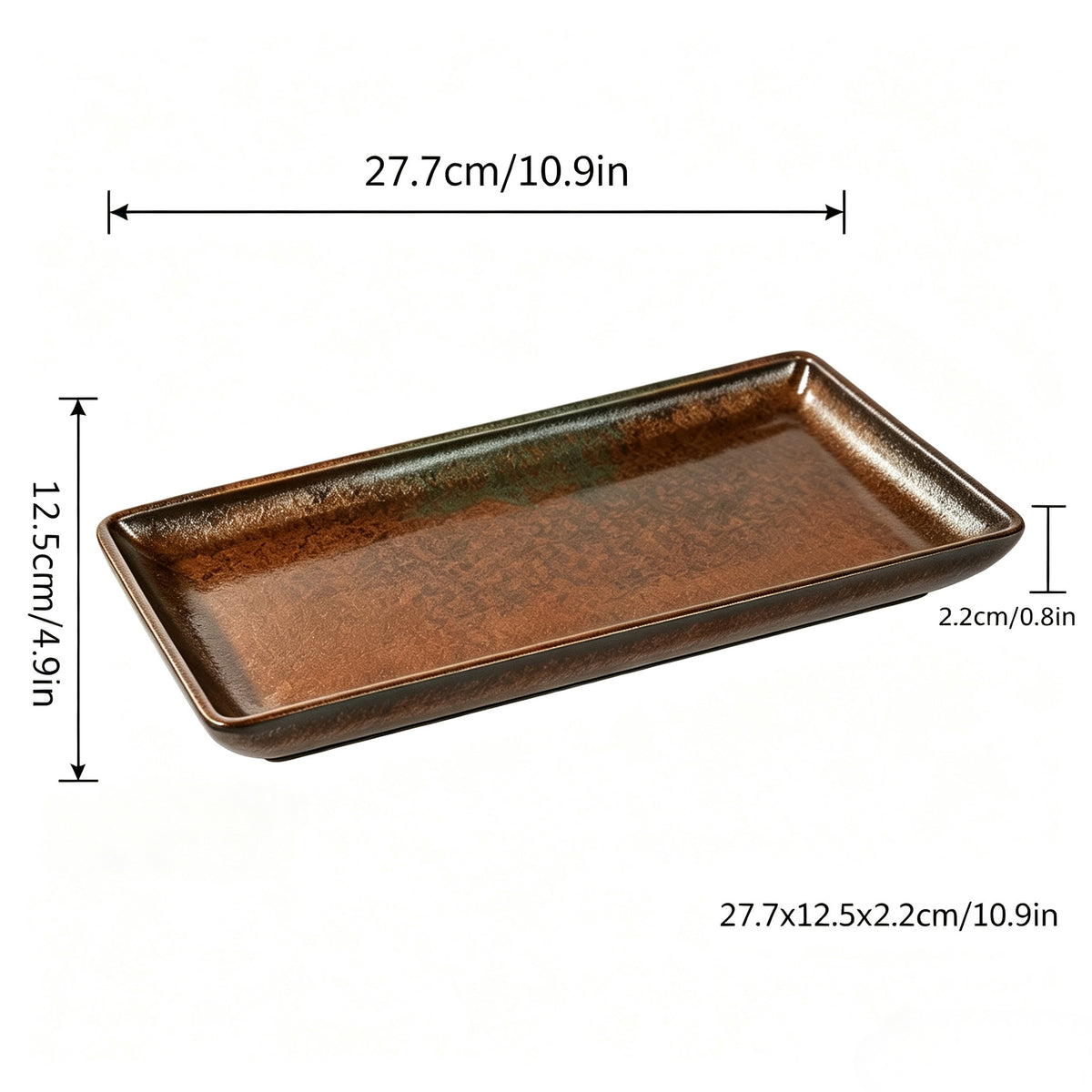 CHEFCO, CHEF-009TC, 10.9" x 4.9" x 0.8"H,  Round Melamine Plate – Copper Finish