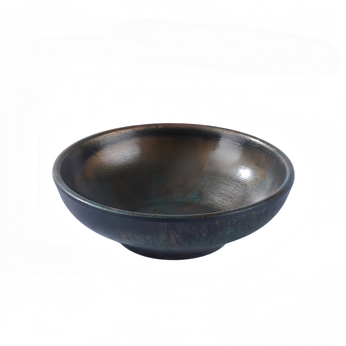 CHEF-015TC, 3.7"Dia x 1.2"H Two-Tone Round Shallow Bowl – Copper Finish