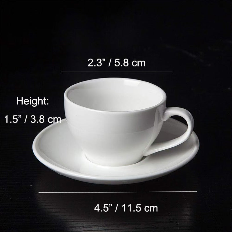 Chefco, T1800164- white porcelain mini cup and saucer set - Ceramic, White - Chefcoca