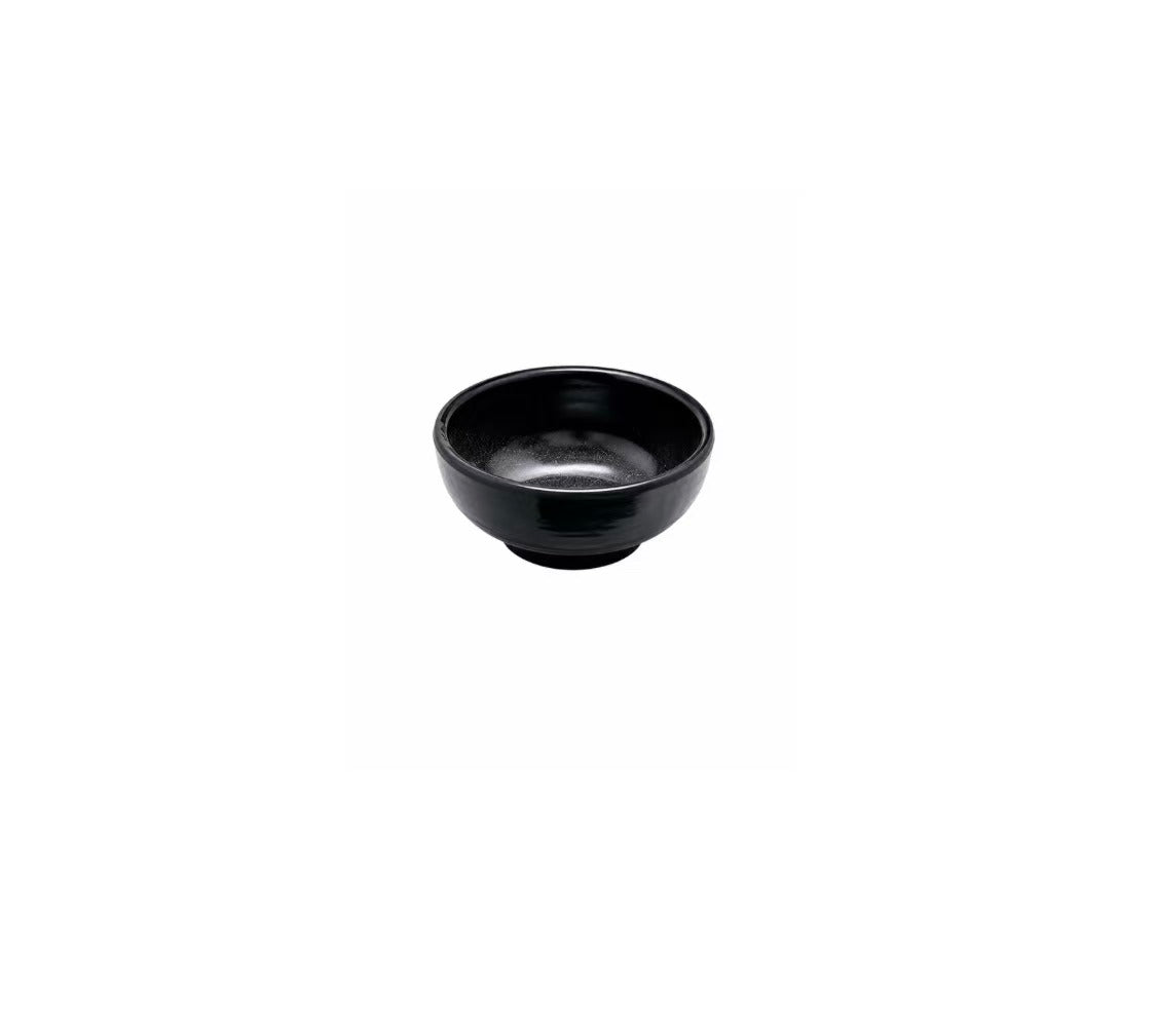 CHEFCO, 0104BK, 3.2" Melamine Black Round Smal Dish
