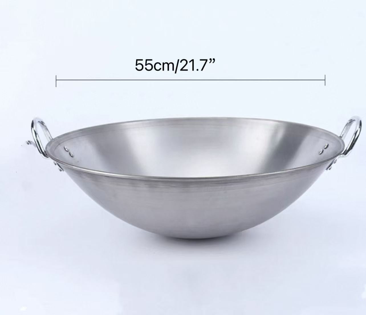CHEFCO,1655B, 22"Hand-Hammered Carbon Steel Wok, Induction-Ready