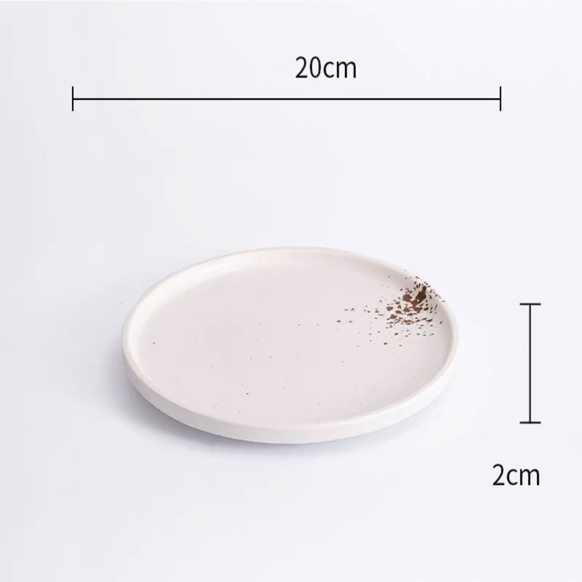 CHEFCO, 25-010,White Melamine Spotted Design Plate(Dia20cm/7.9"x H 2cm/0.8“） - Chefcoca