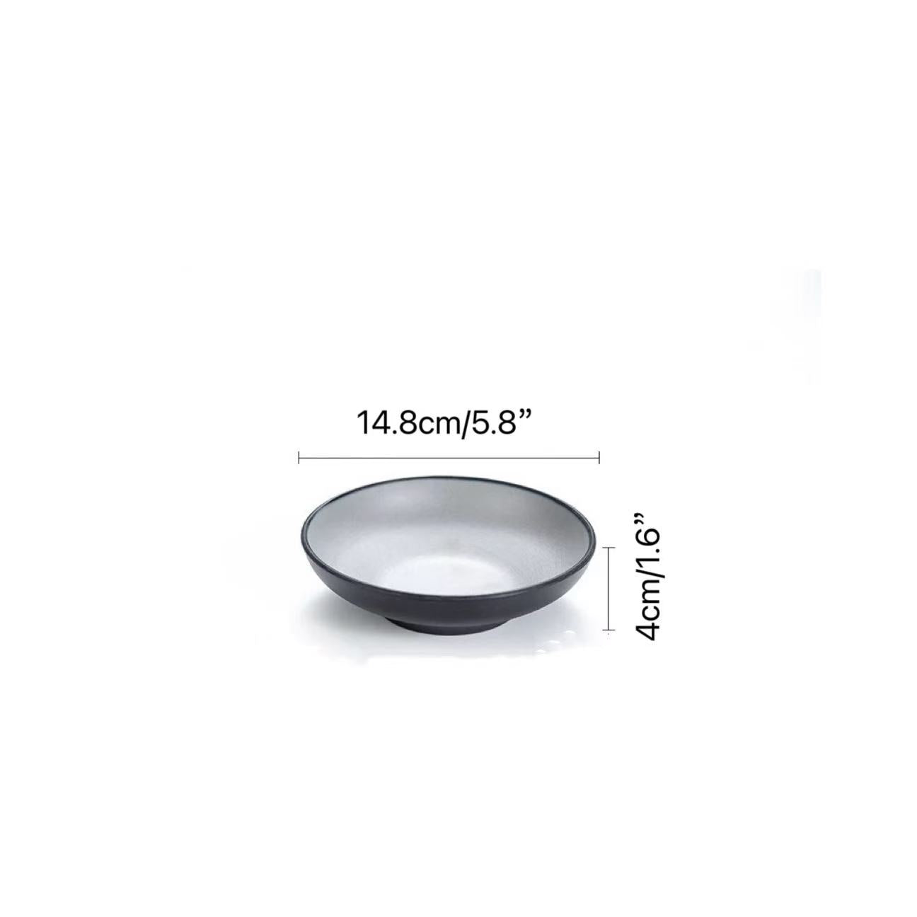 CHEFCO, 25-093, 5.9"Two-Tone Shallow Bowl – Light Grey Interior / Dark Grey Exterior - Chefcoca