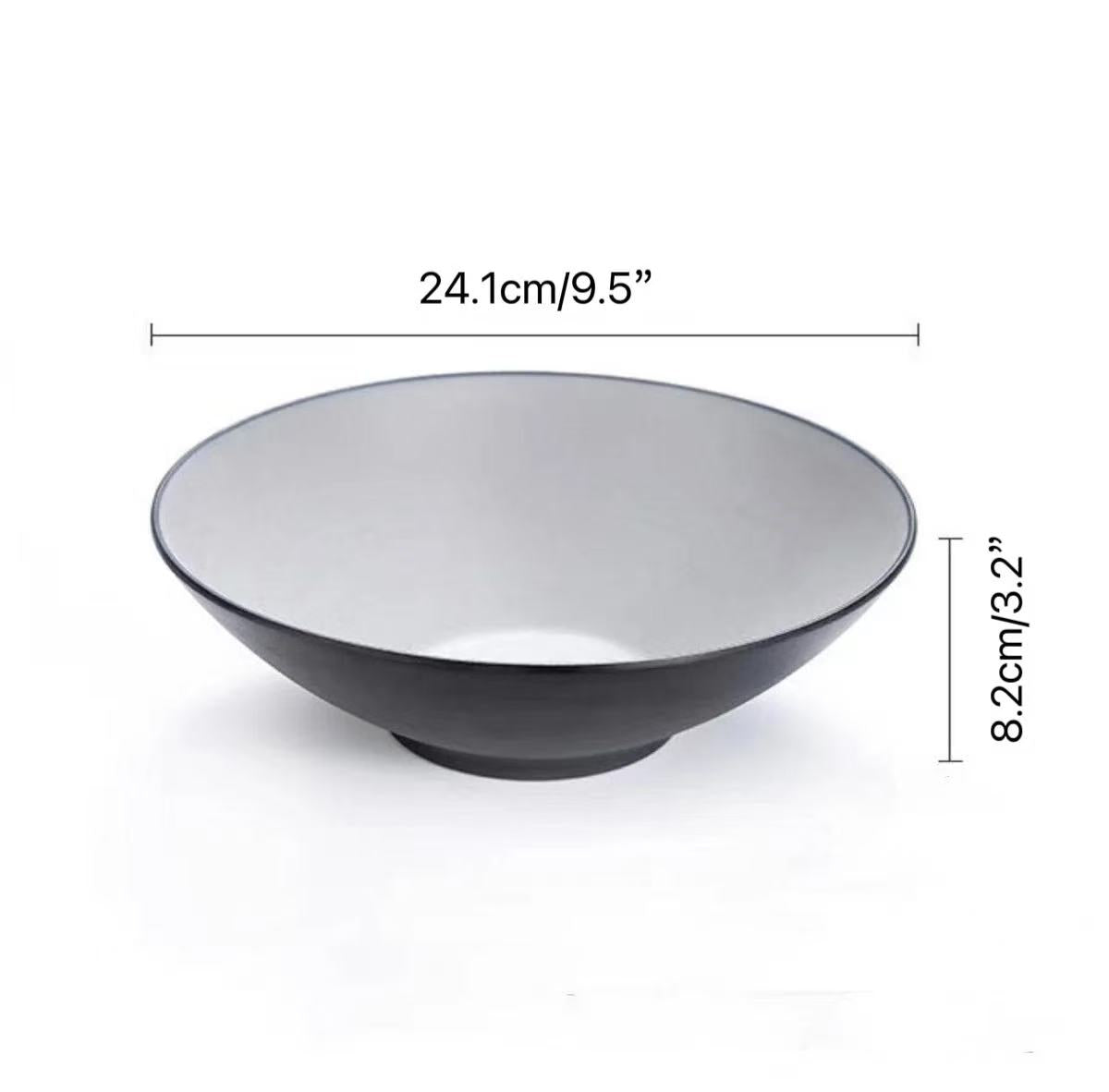 CHEFCO, 25-105，9.5“Two-Tone Shallow Bowl – Light Grey Interior / Dark Grey Exterior - Chefcoca