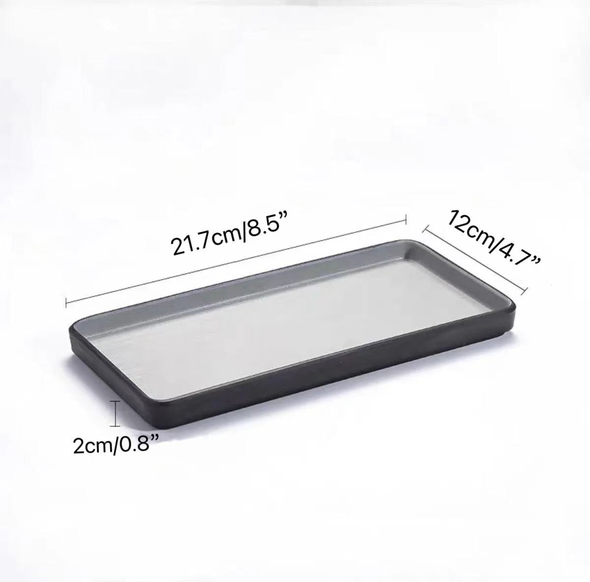 CHEFCO, 25-115, 8.5"Rectangular Deep Plate,Two Toned Grey - Chefcoca