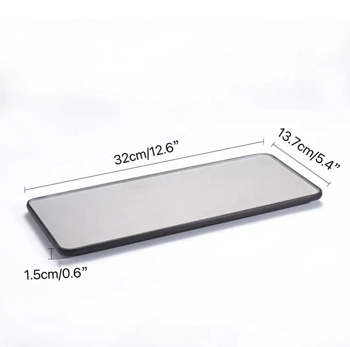 CHEFCO, 25-142, 12.6" Rectangular Deep Plate,Two Toned Grey - Chefcoca