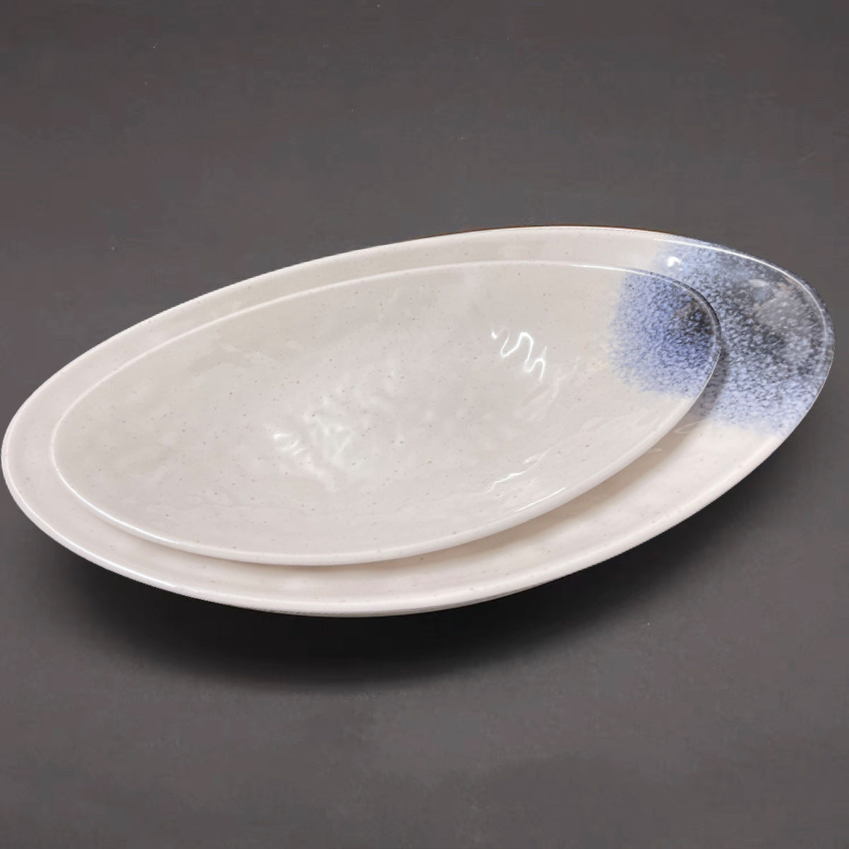 CHEFCO, 26016K,Dark Blue Ombre Melamine Oval Plate (L 30.5cm/12" x W 17.5cm/6.9" x H 3.8cm/1.5") - Chefcoca