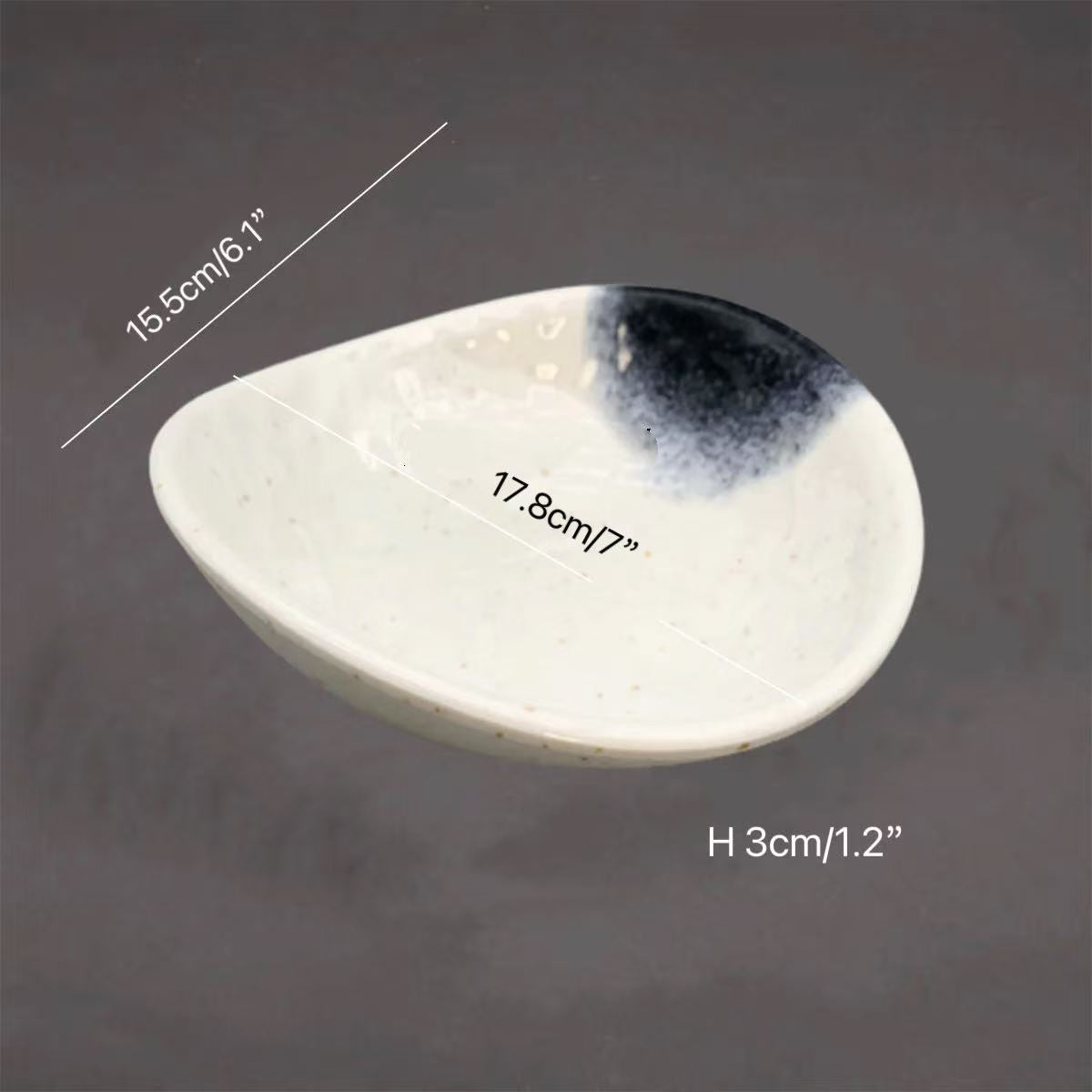 CHEFCO, 39020K,Dark Blue Ombre Melamine Bowl (L17.8cm/7" x W 15.5cm/6.1" x H 3cm/1.2") - Chefcoca