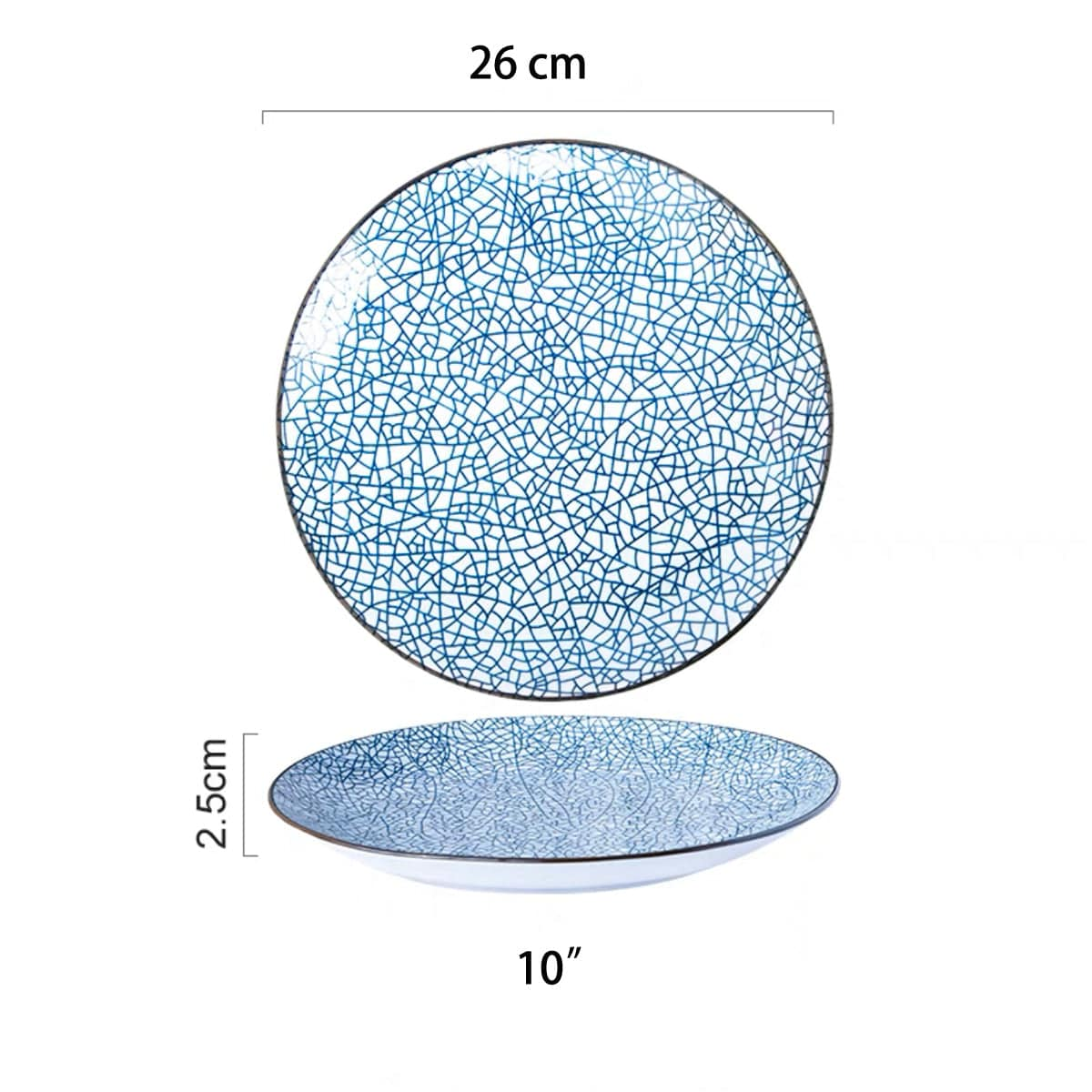 CHEFCO,43001-10, 10“ Cracked Ice Pattern Dinner Plate - Chefcoca