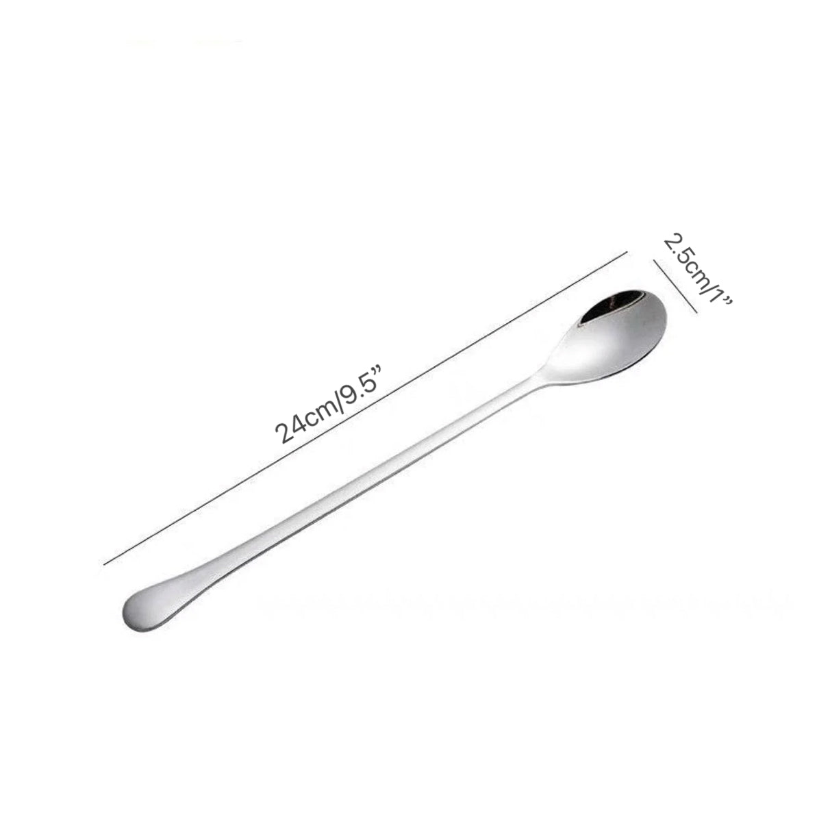 CHEFCO,5011-6, Stainless Steel Long Handle spoon 24cm/9.5"(6pc/pack)