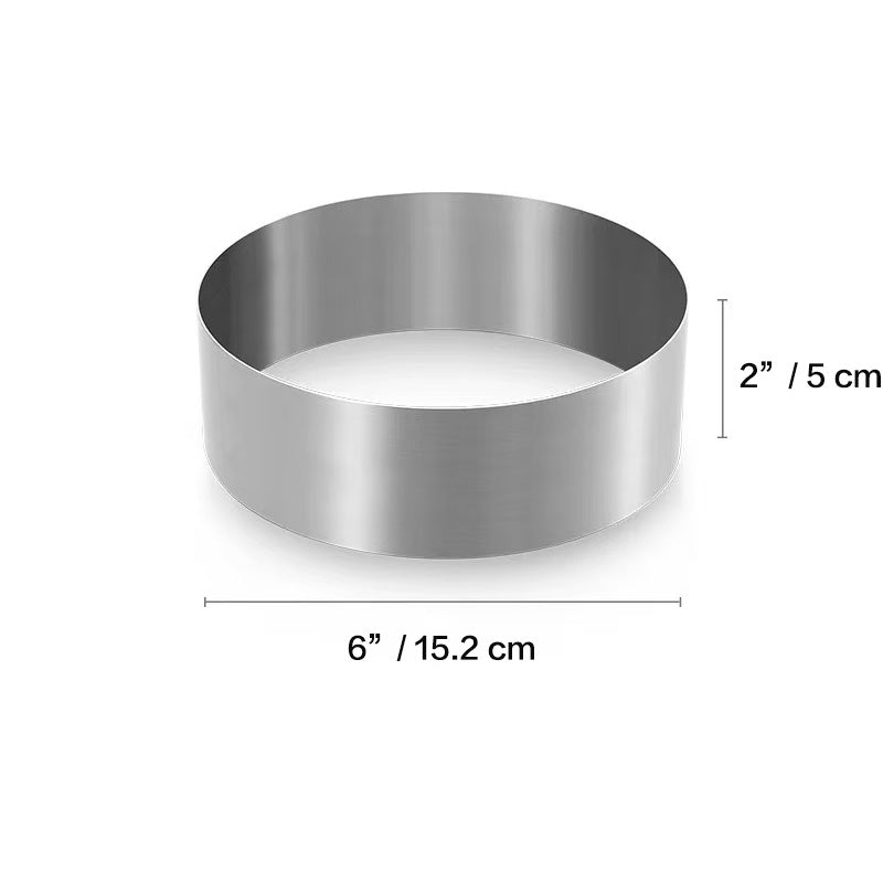 CHEFCO, 9843,6"  Stainless Steel Round Mousse Cake Ring (5cm/2"H)