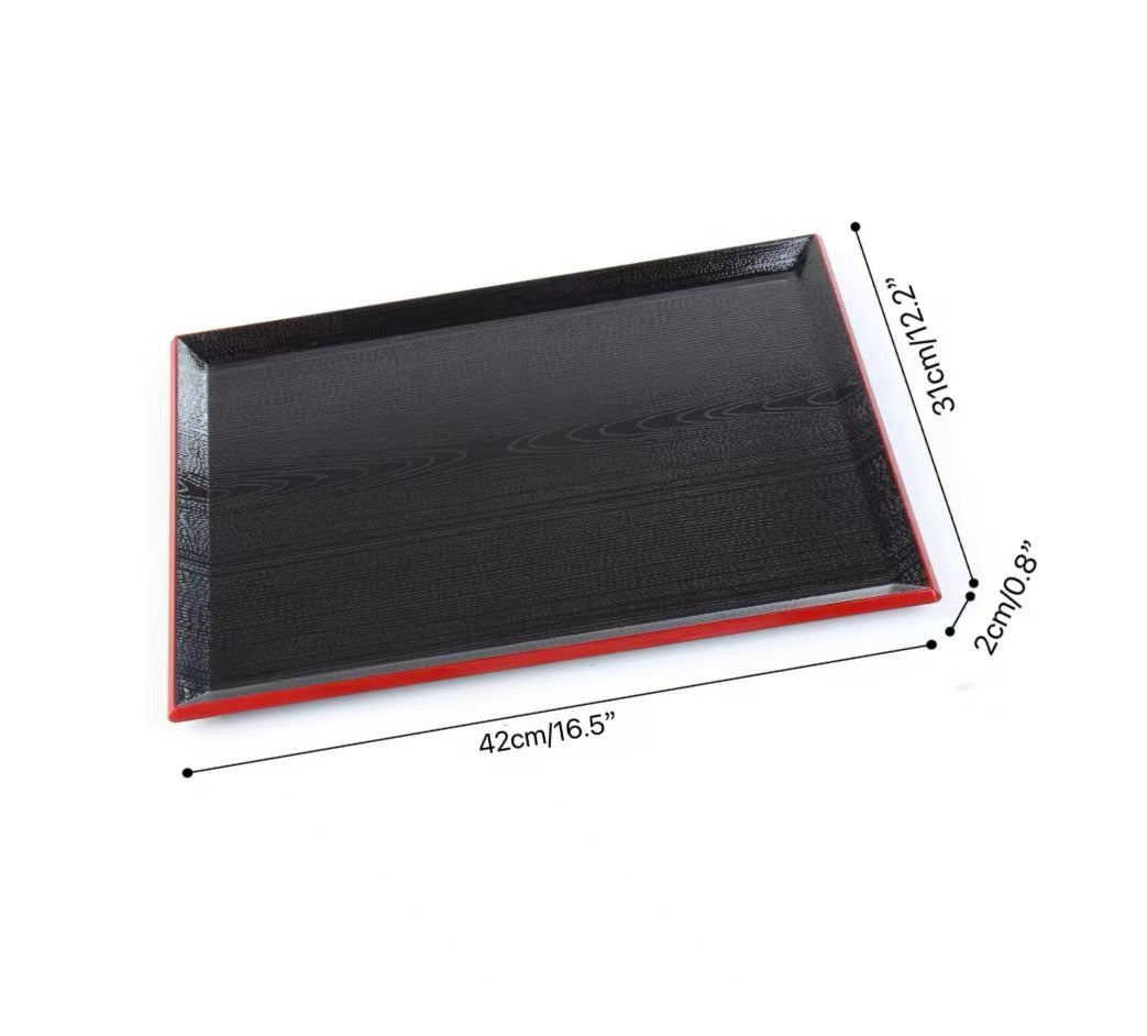 CHEFCO,A8-673,Rectangular Non-Slip Multi-Purpose Plastic Fast Food Serving Trays (42cm x 31cm x 2cm) - Chefcoca