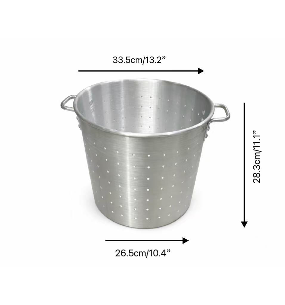 CHEFCO,ALB-13, 13 "Aluminum Stock Pot Steamer Basket with Double Hand - Chefcoca