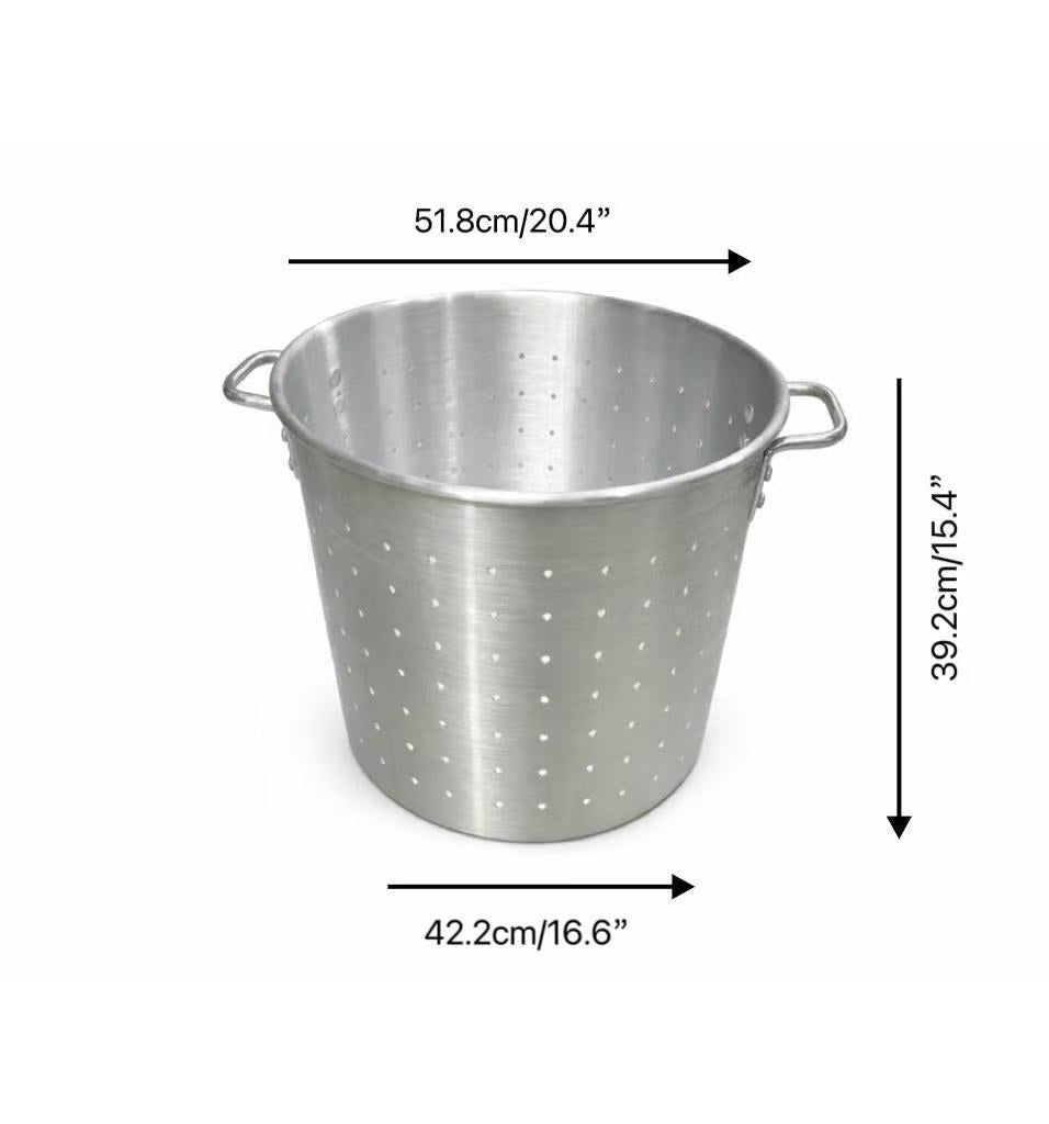 CHEFCO,ALB-20, 20"Aluminum Stock Pot Steamer Basket with Double Hand - Chefcoca