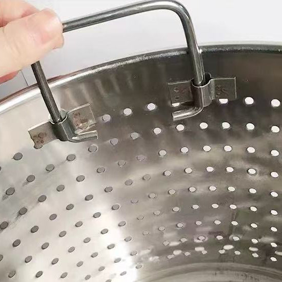 CHEFCO,ALSB-5050,Heavy-Duty Stainless Steel Colanders Basket with Foldable Handles -50cm / 19.7" Dia - Chefcoca