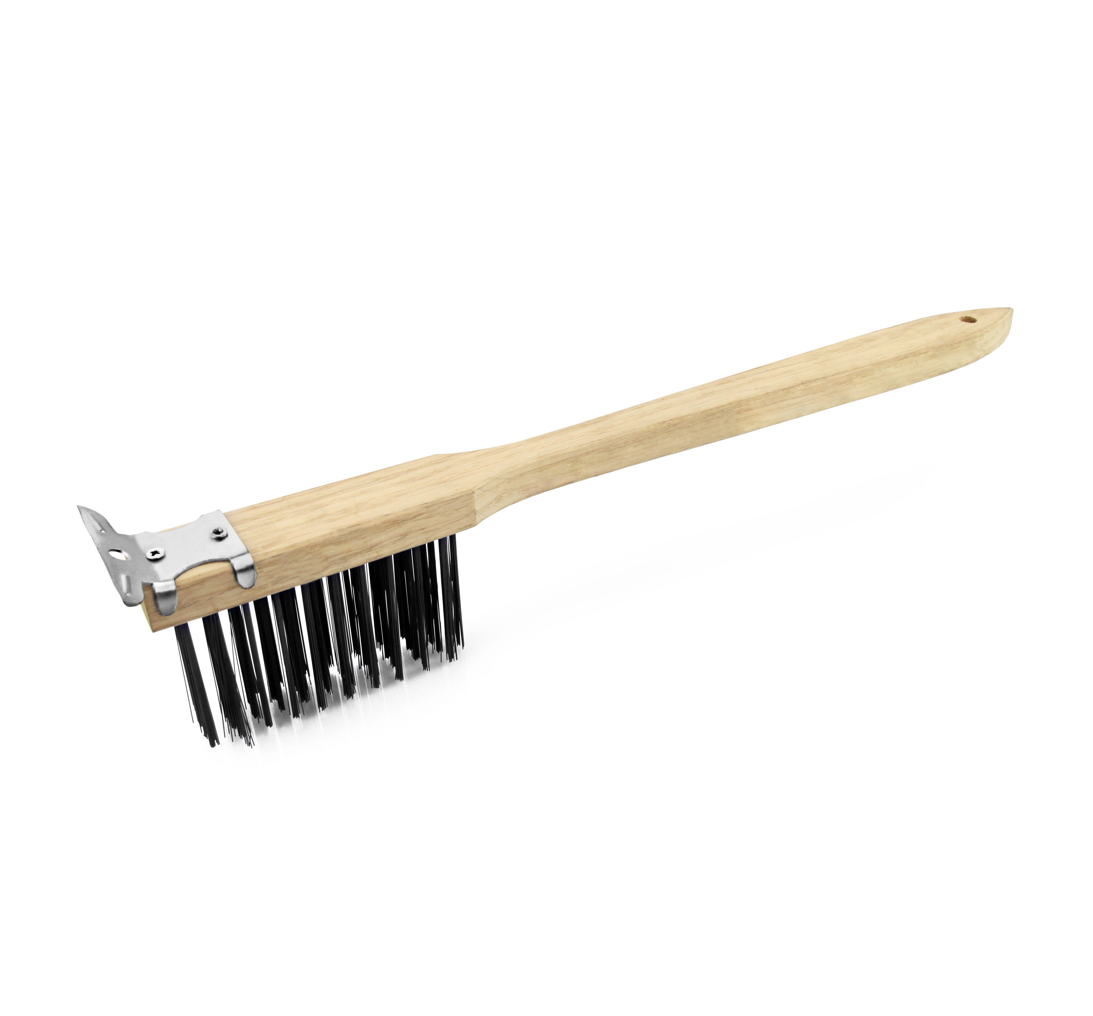 CHEFCO,BR-20S, Wooden Wire Bristle Scratch Brush, 20" Long - Chefcoca