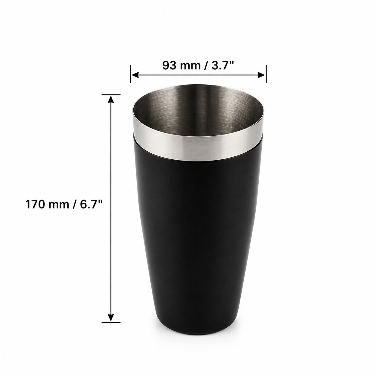 CHEFCO,BS-28P,Stainless Steel Plastic Coated Bar Shaker Cup, 28 oz - Chefcoca