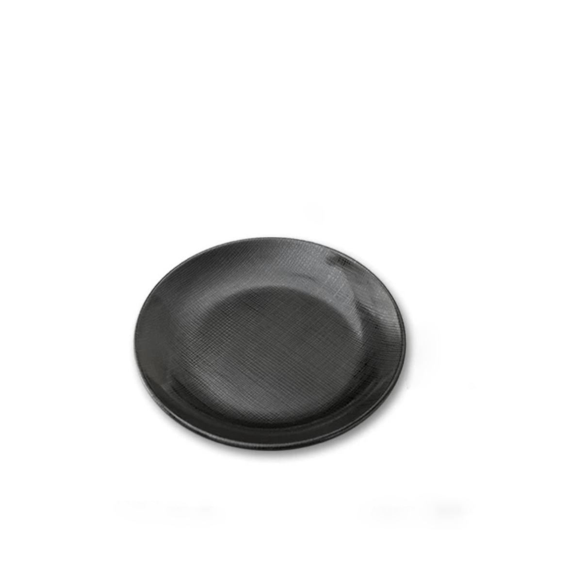 CHEFCO, BW-053, 6" Melamine black Round Plate with Textured Pattern - Chefcoca