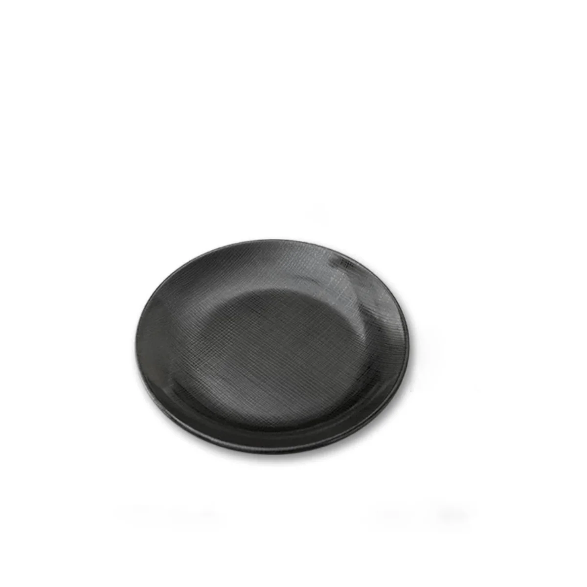 CHEFCO, BW-059, 12" Melamine black Round Plate with Textured Pattern - Chefcoca