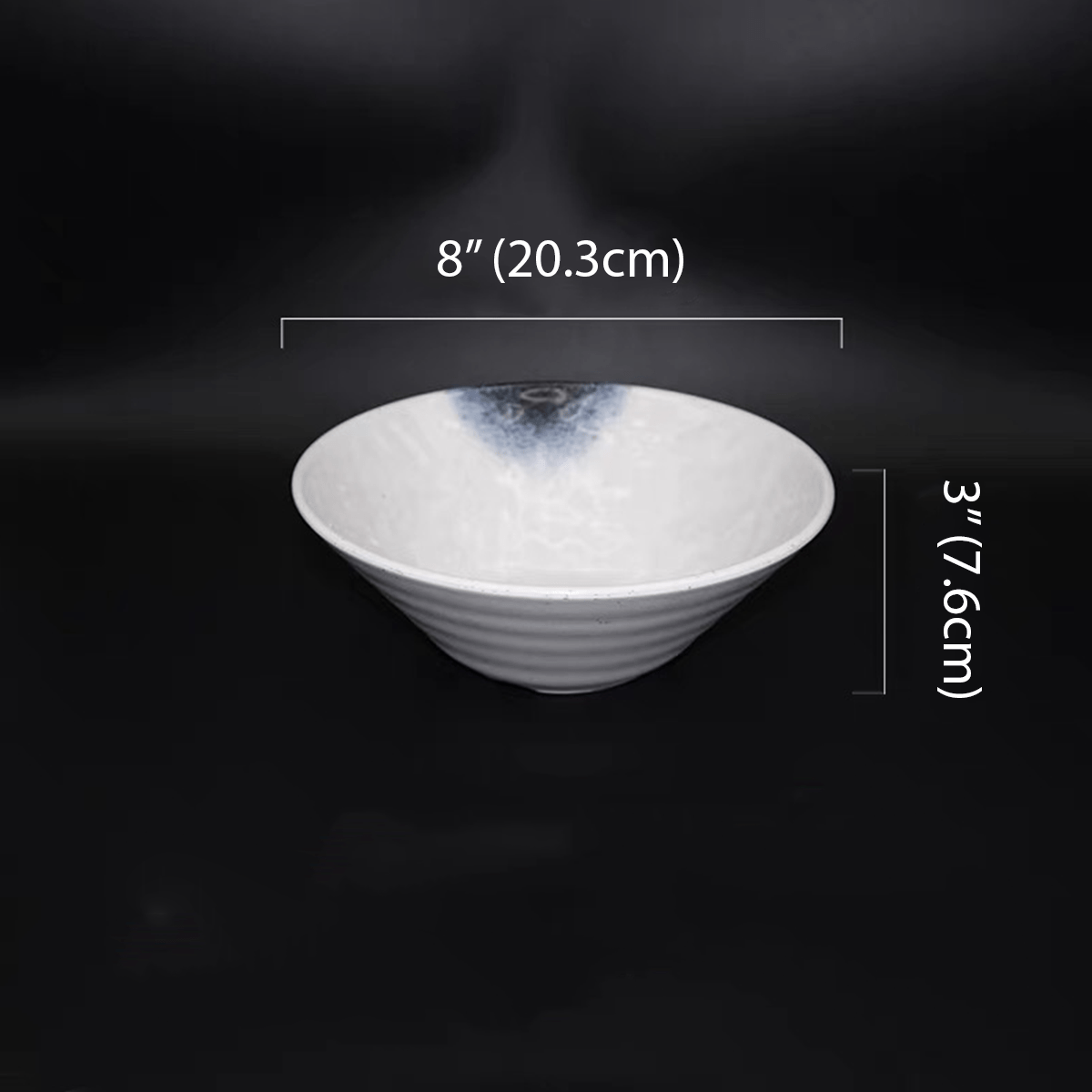CHEFCO, BY001K, White Round Bowl With Dark Blue Ombre - Chefcoca