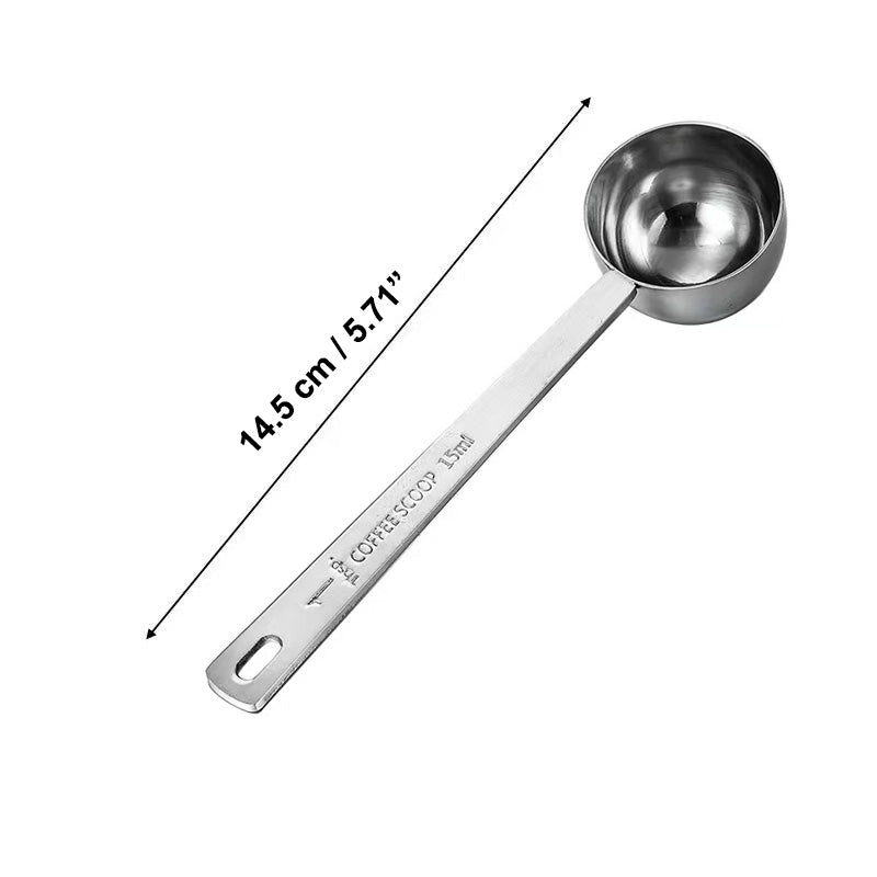 Chefco, SMS-15, 15 ML Coffee Scoop,Stainless Steel Coffee Measuring Scoop,Metal Coffee Scoop Premium Long Handle Measure Spoon for Coffee Powder and Coffee Making,Durable Serving Utensil