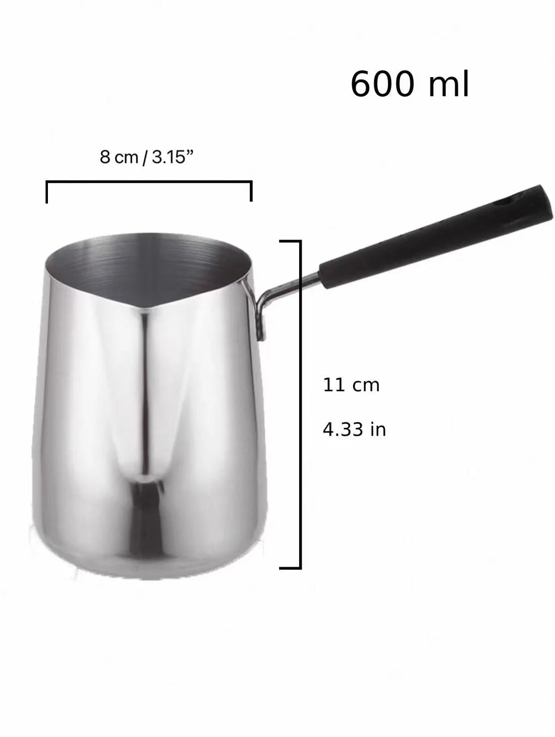 CHEFCO,CP-0008, Camber-Shaped Coffee Pot with Single handle, 600ml - Chefcoca