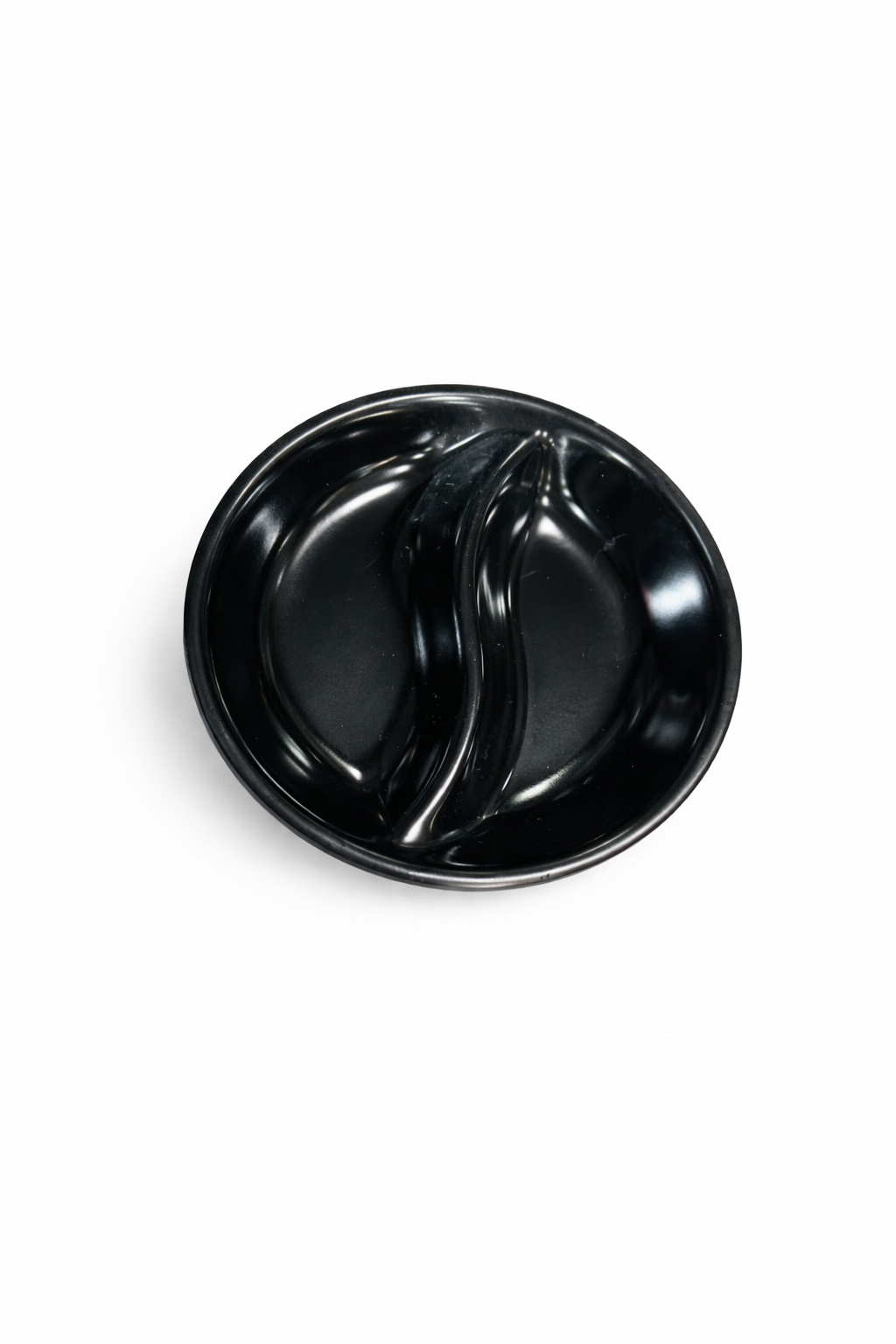 CHEFCO, D238B, 3.7"Black Two Compartment Sauce Melamine Dish - Chefcoca