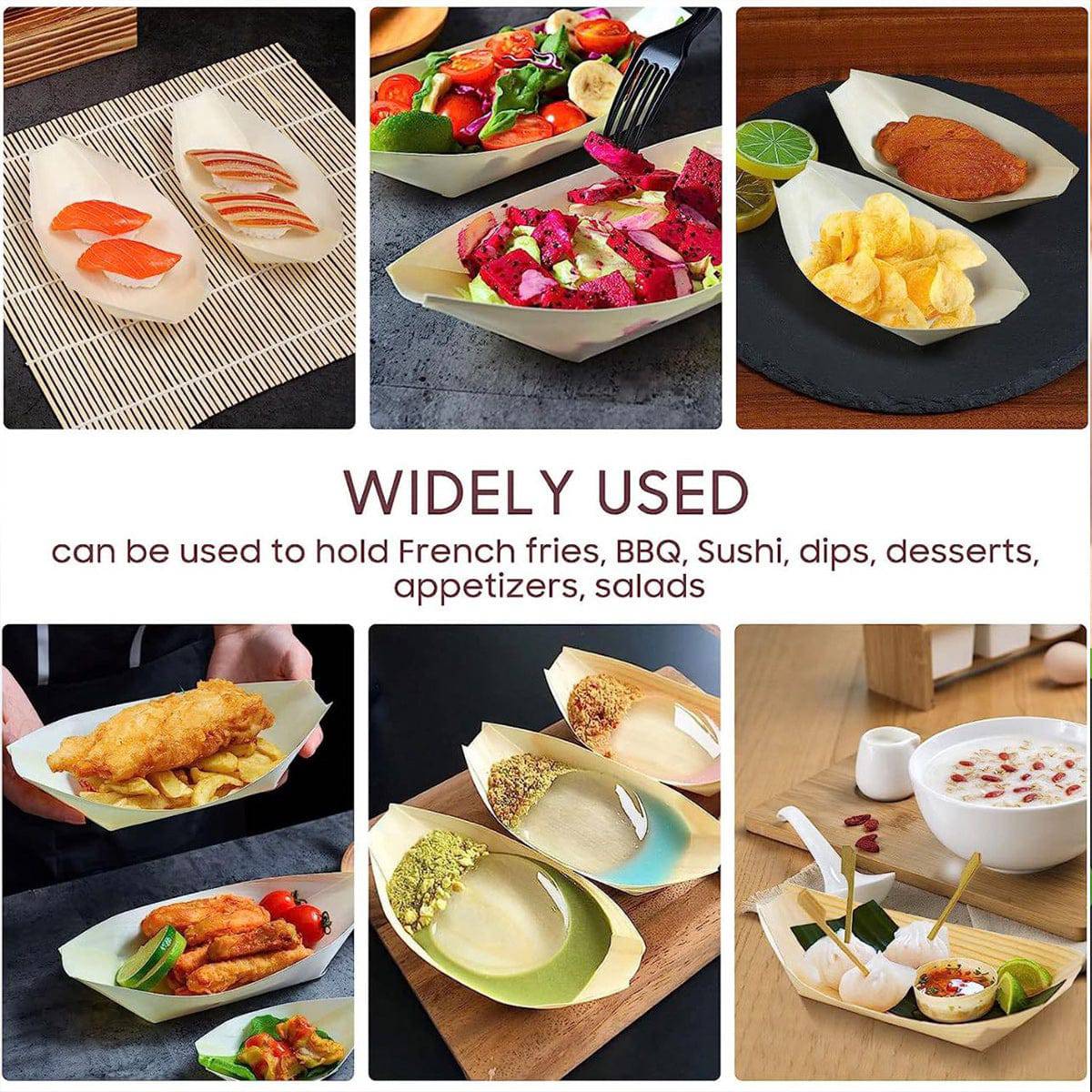 CHEFCO,DPB-4,Disposable Pine Serving Boat(4"100pcs)