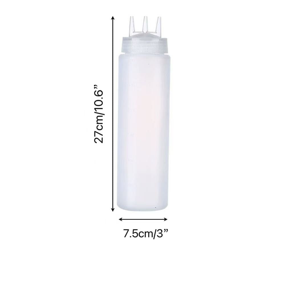 CHEFCO,FC5506-3C,CLEAR.  FATCAT, Squeeze Bottle with Three Tips Wids Cap, 36oz, 1pc - Chefcoca