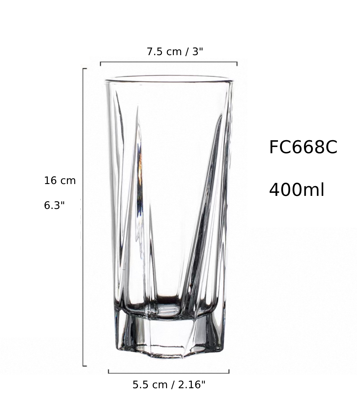 CHEFCO,FC668C,Gobelet en plastique transparent, 400 ml