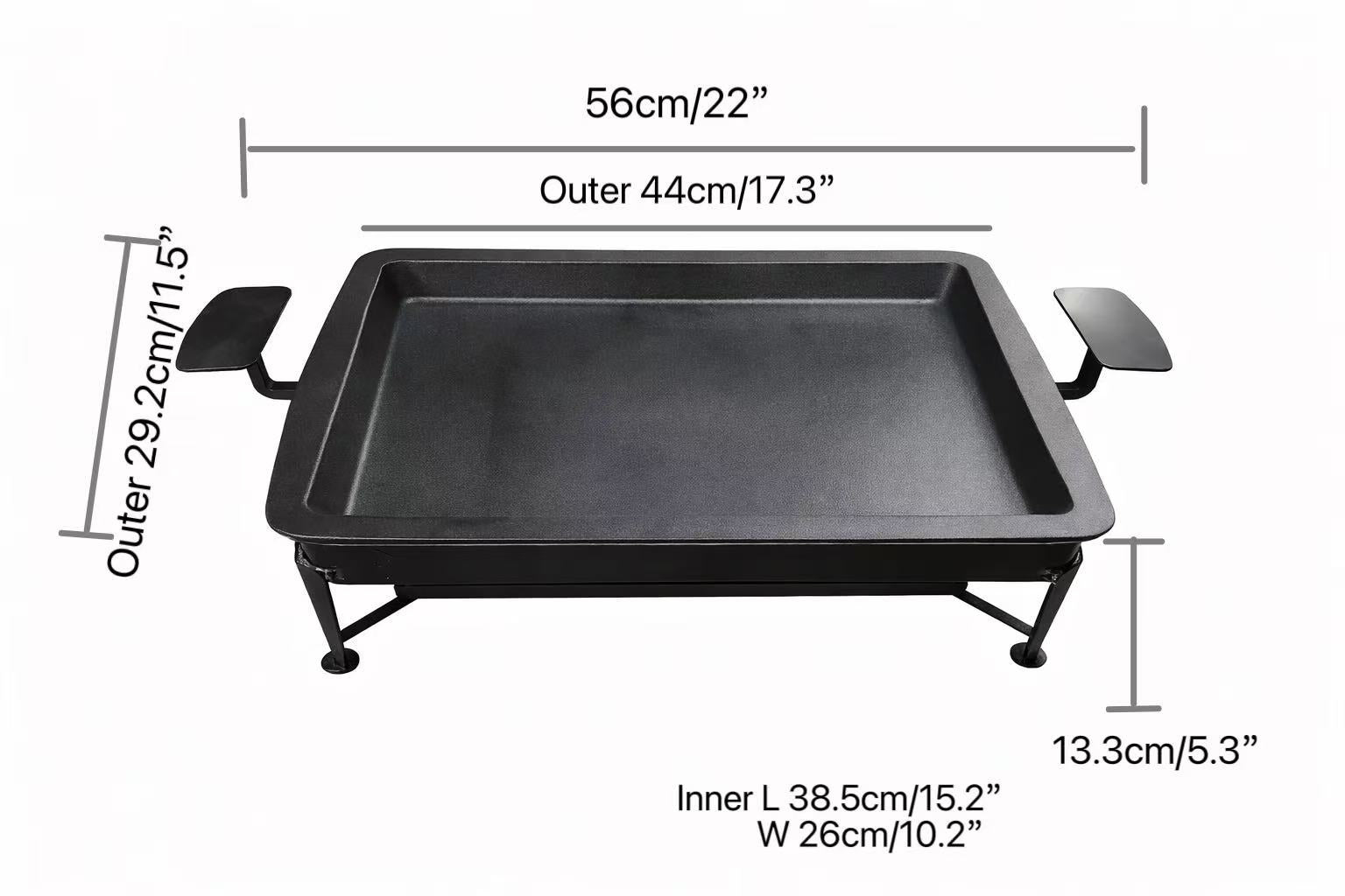 CHEFCO,FP-1711,Grilled Fish Platter with 2 Units,Grilled Fish Platter with 2 Units – 17.3" x 11.5" Cast Iron Serving Tray with Stand - Chefcoca