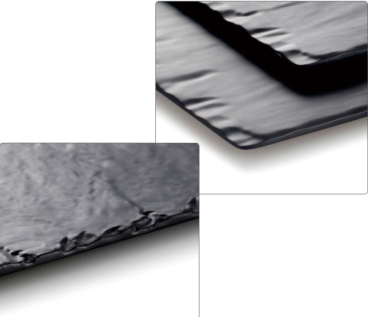 CHEFCO, M418093B,Matte Black Melamine Slab Plate( L 54.5cm/21.5" x W32.5cm/12.8" x H 2cm/0.8") - Chefcoca
