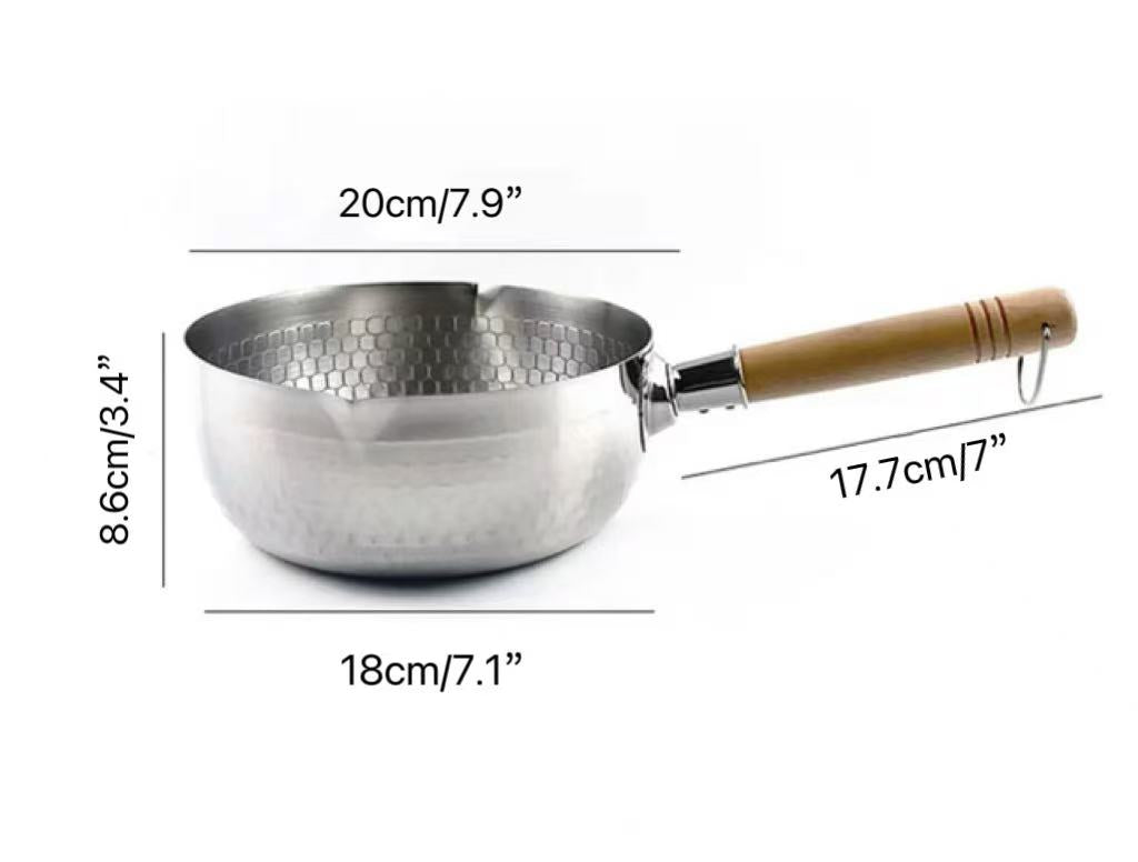 CHEFCO,GC420S,Stainless Steel Sauce Pan with Wooden Handle