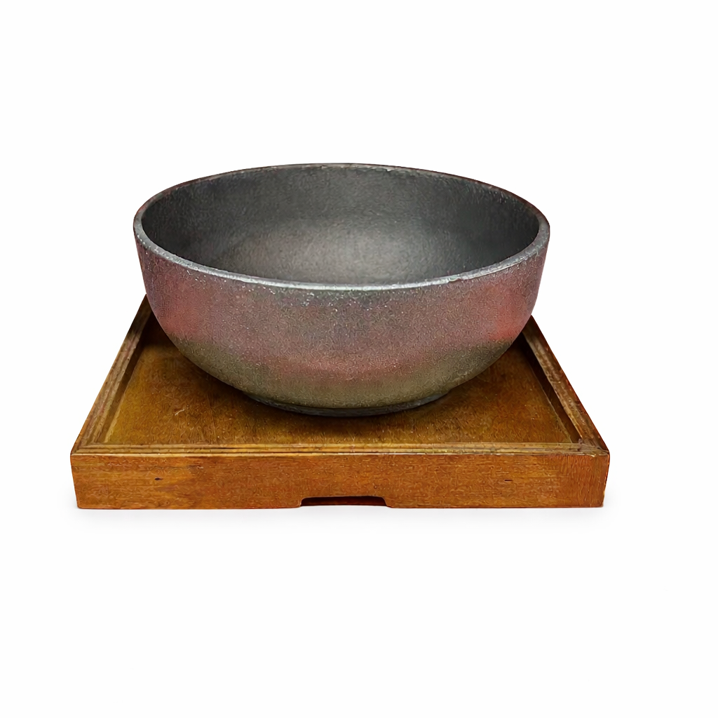 CHEFCO,IP-19, Round Cast Iron Bowl with Wooden Base（19cm/7.5") - Chefcoca