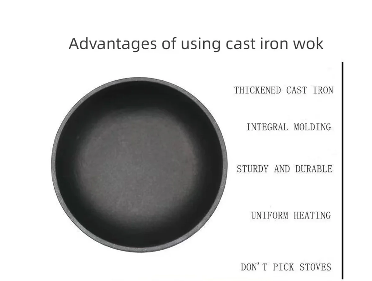 CHEFCO,IP-19, Round Cast Iron Bowl with Wooden Base（19cm/7.5") - Chefcoca