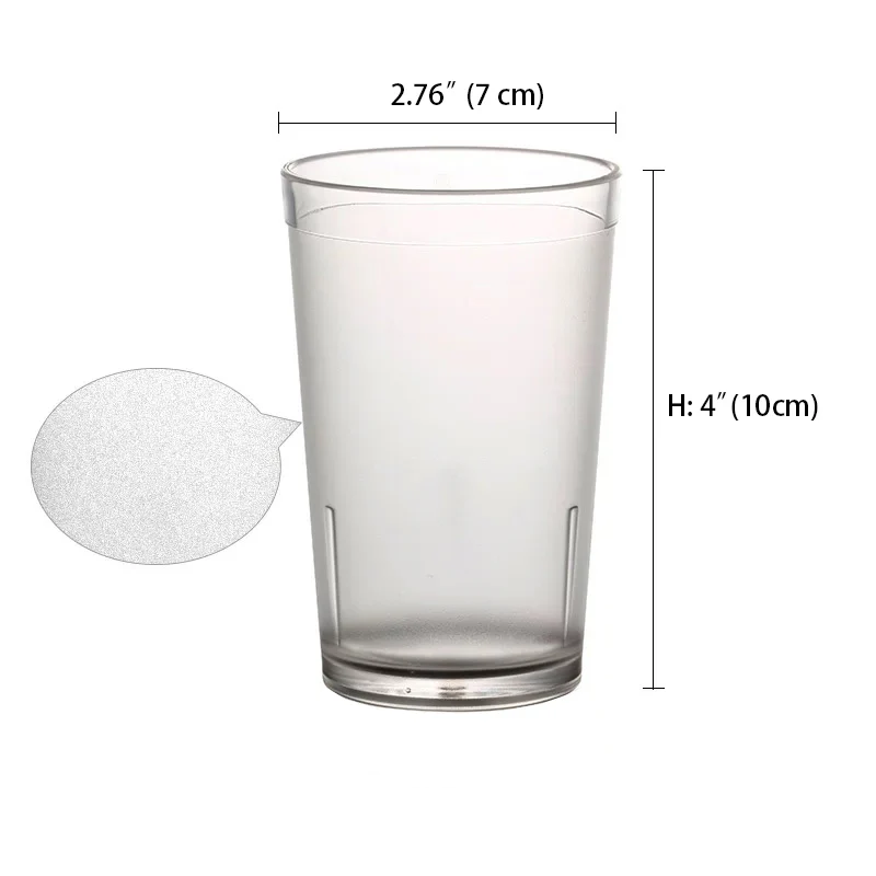 CHEFCO,JB-8502C, Clear Polycarbonate Frosted Water Cup/Tumbler (9oz) - Chefcoca