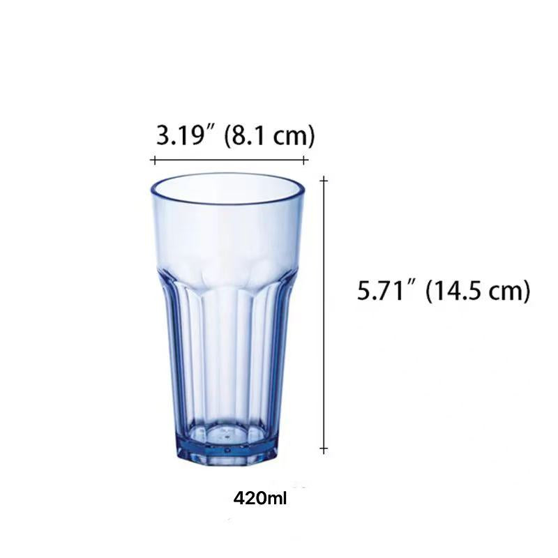 CHEFCO,JB-8572P,Polycarbonate Etched Water Glass/Tumbler, Blue (420ml/14oz) - Chefcoca