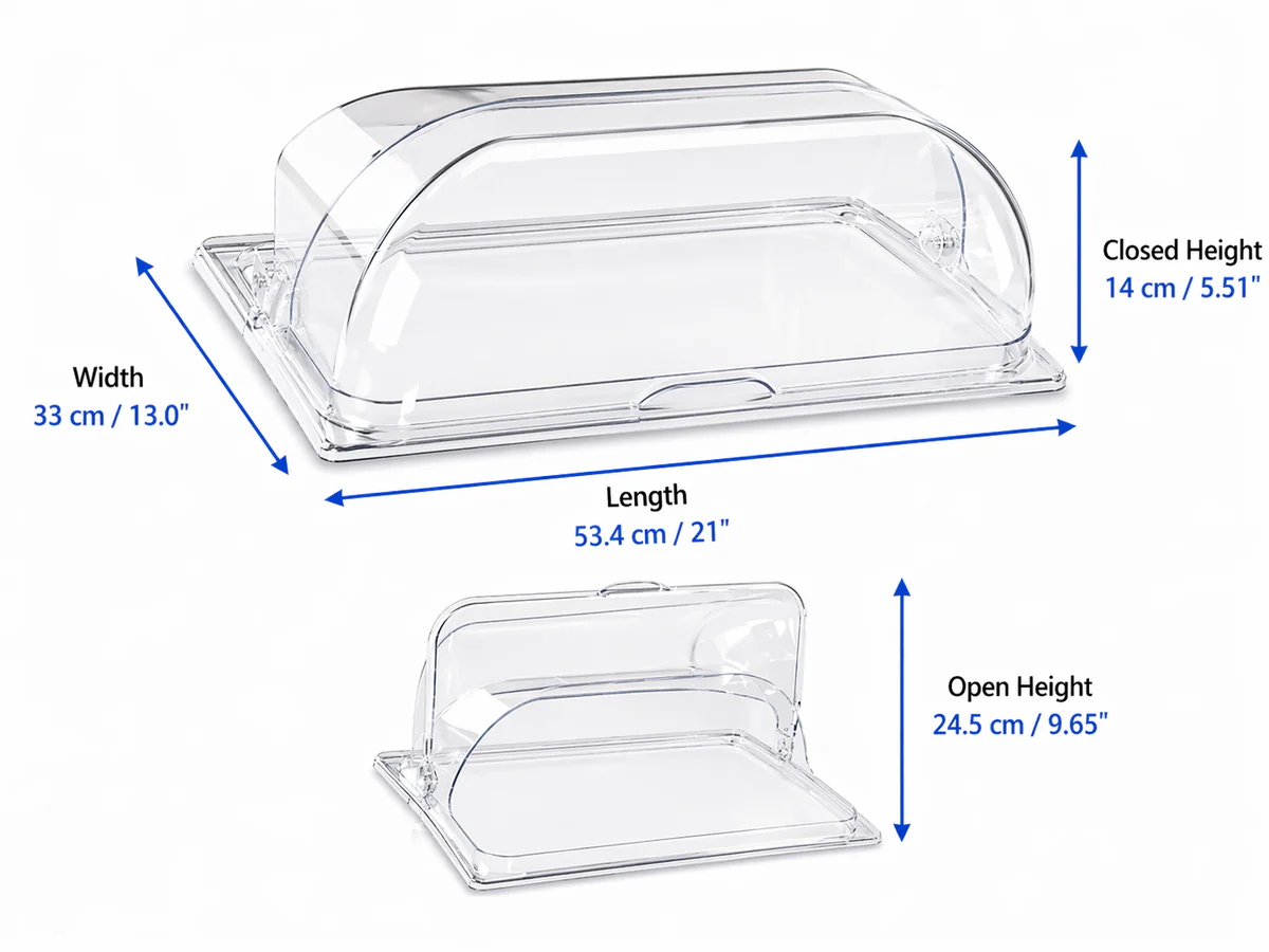 CHEFCO,JB-8606, Polycarbonate  Full-Size Flip Cover for Full-Size Pans - Chefcoca