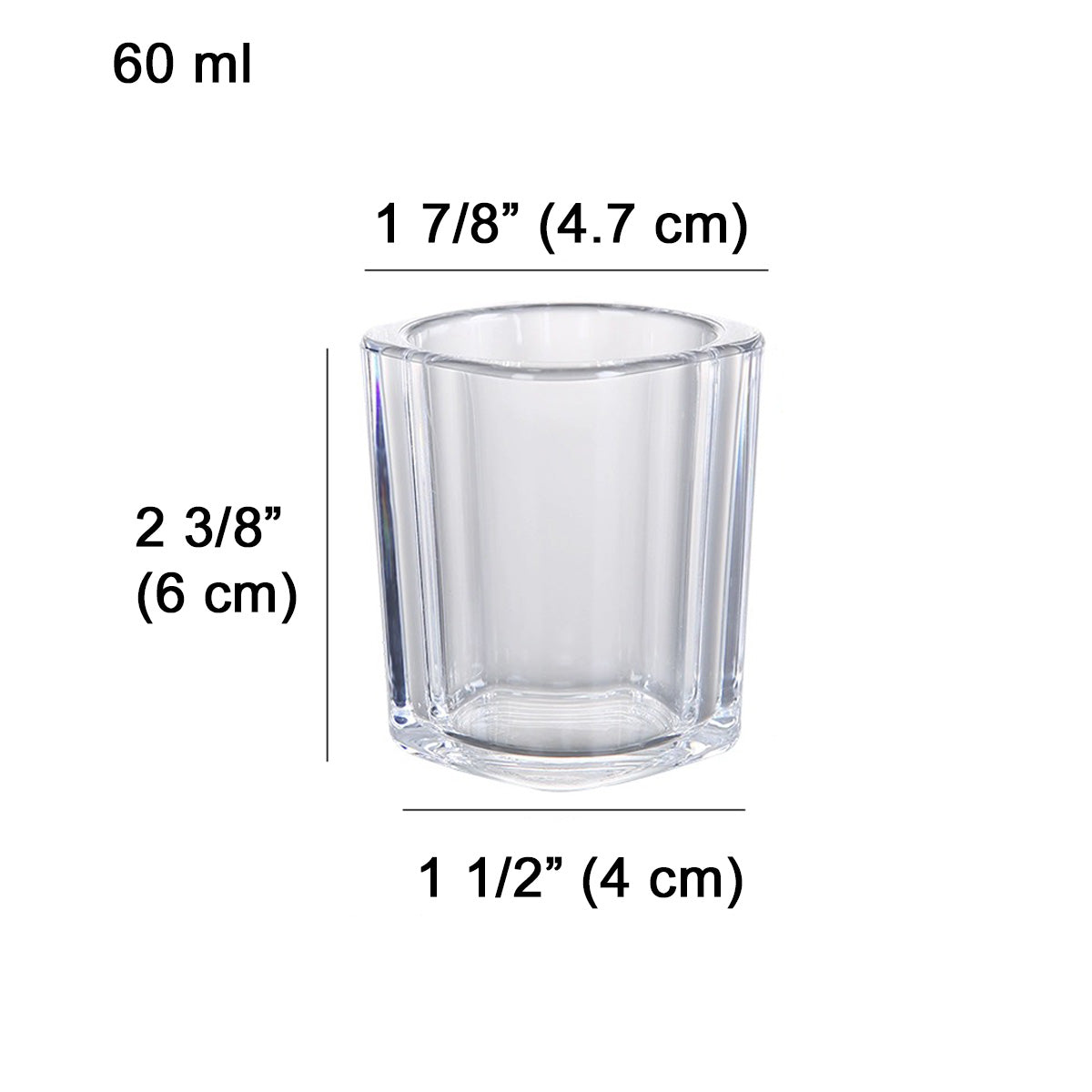 CHEFCO,JB-8830, Clear Square Polycarbonate Shot Glass (2 oz/60ml)
