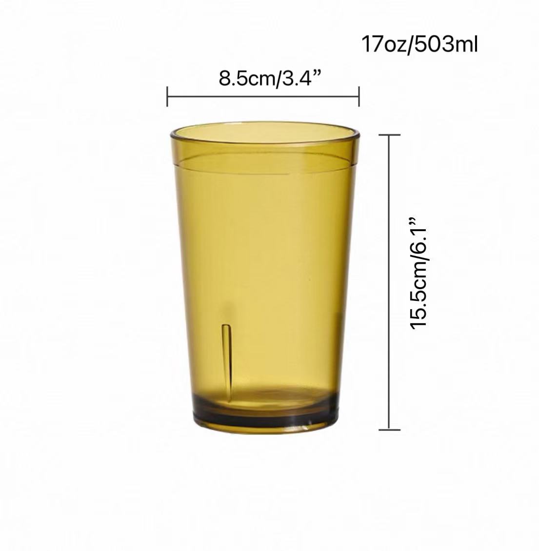 CHEFCO,JB-8871B, Polycarbonate Water Cup, Brown 17oz