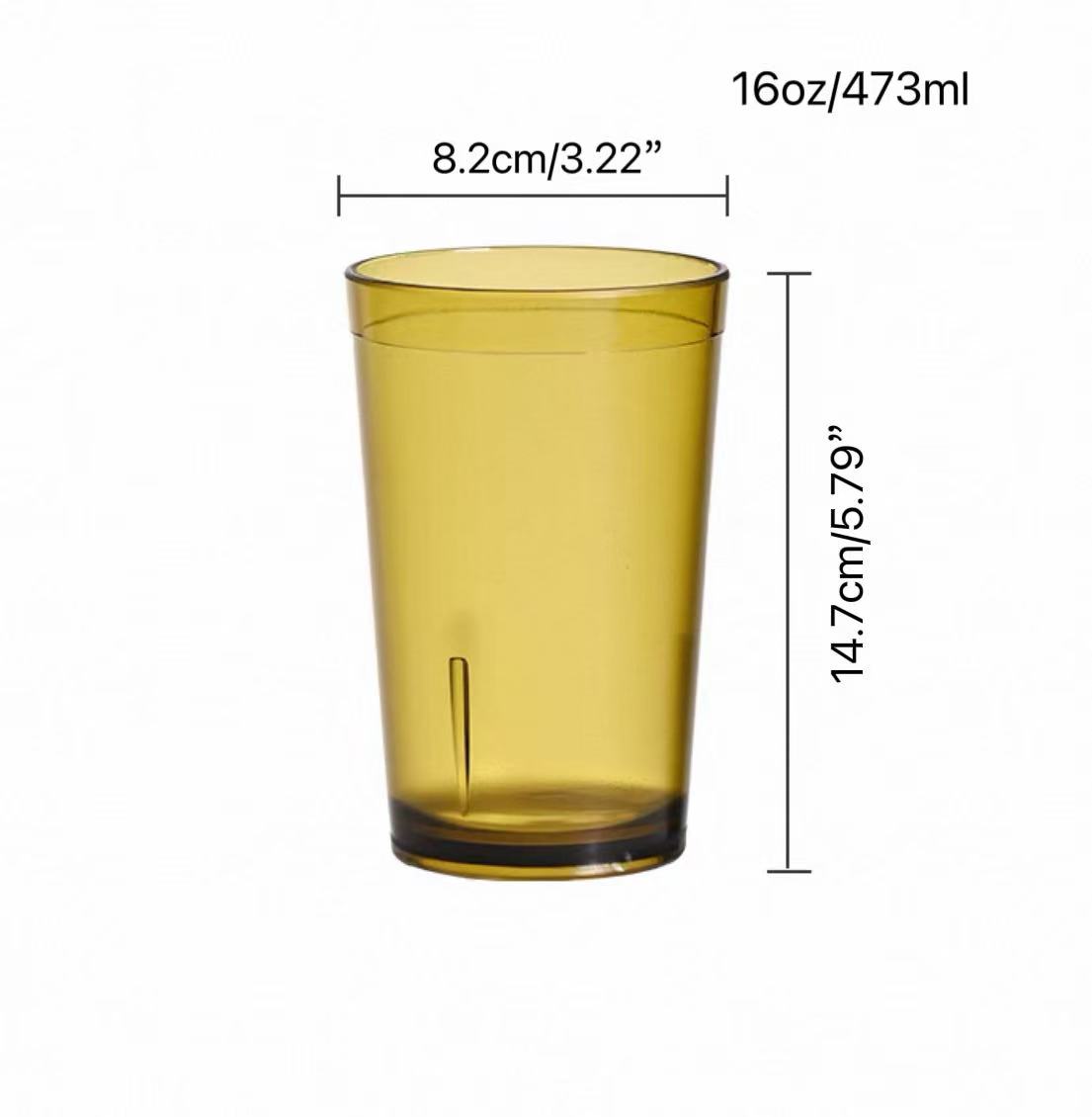 CHEFCO,JB-8872B, Polycarbonate Water Cup, Brown 16oz