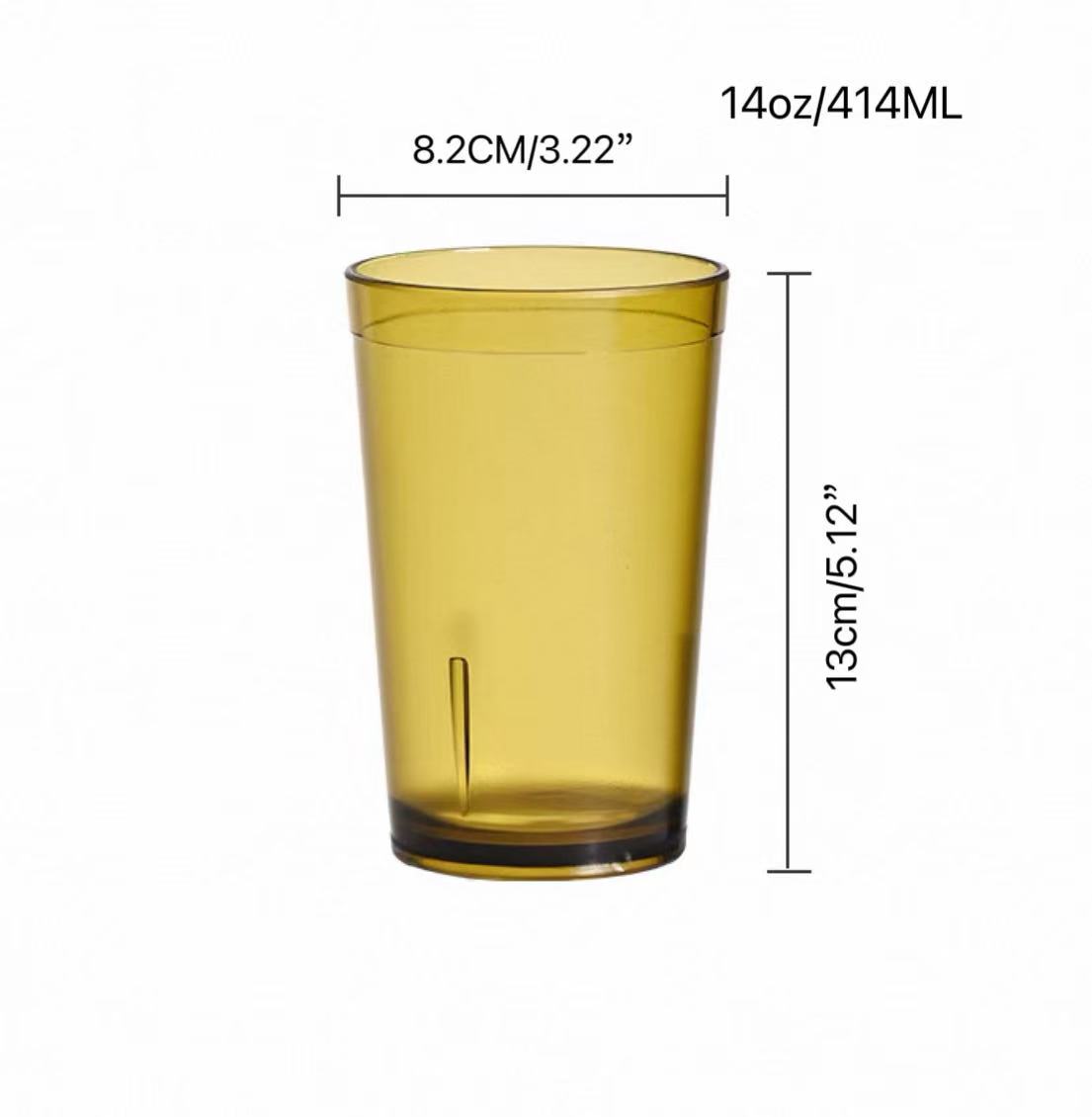 CHEFCO,JB-8873B, Polycarbonate Water Cup, Brown 14oz