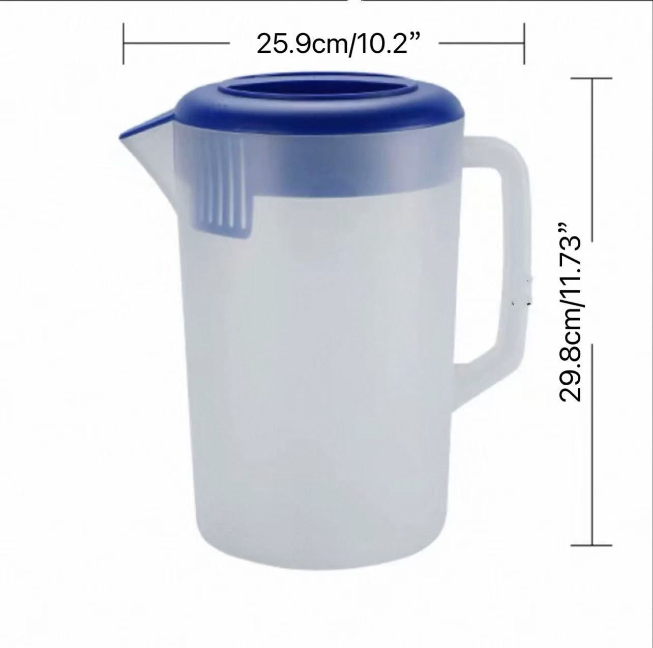 Pichet à eau et à boissons en plastique avec couvercle (1,5 à 5 L)