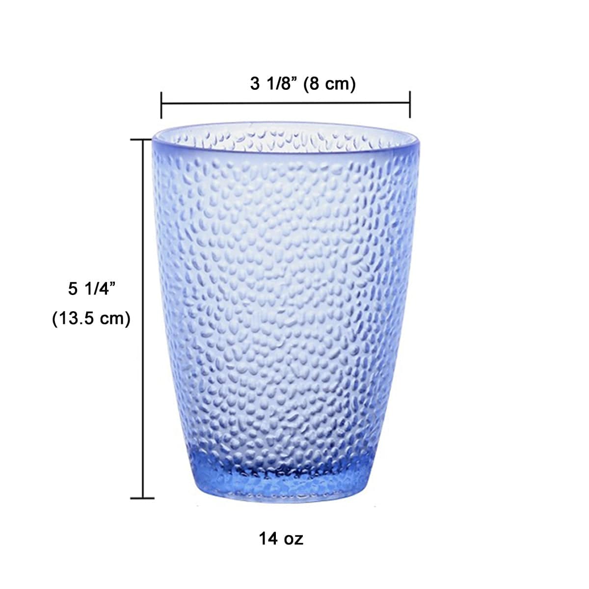CHEFCO,JB-8930P, 14oz Acrylic Glasses,  Hammered Tumbler, Blue - Chefcoca