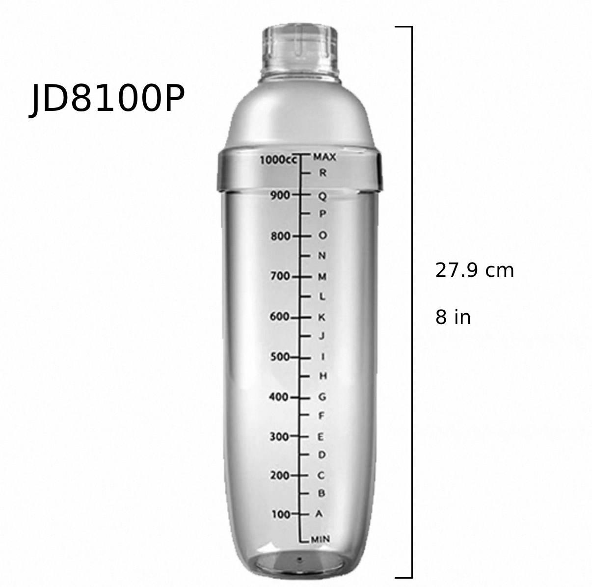 PC Bar Shaker, 1000ml (JD8100P) - Chefcoca