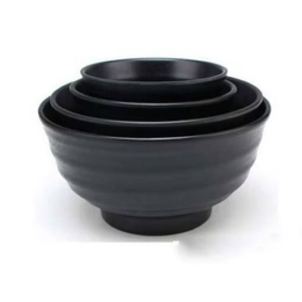 CHEFCO,JW1105/MS512, 4.7"/12cm Black Melamine Screw Thread Deep Bowl - Chefcoca