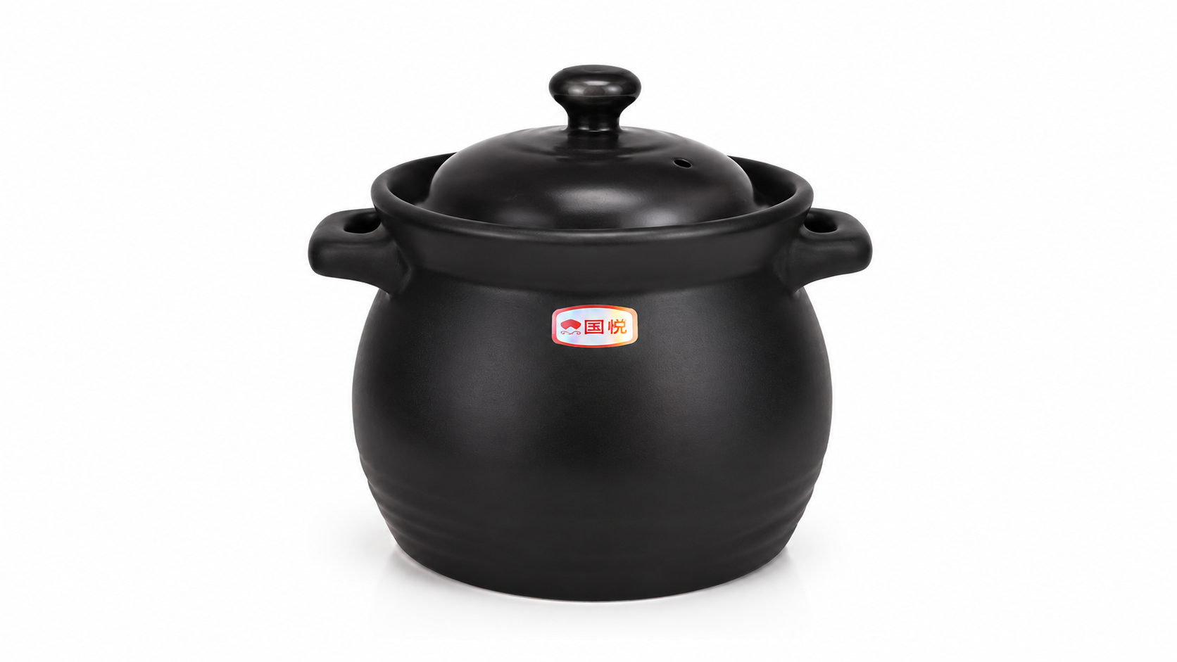 CHEFCO,K210K, Heat-Resistant Ceramic  Casserole Pot with Lid,2.5L,Black