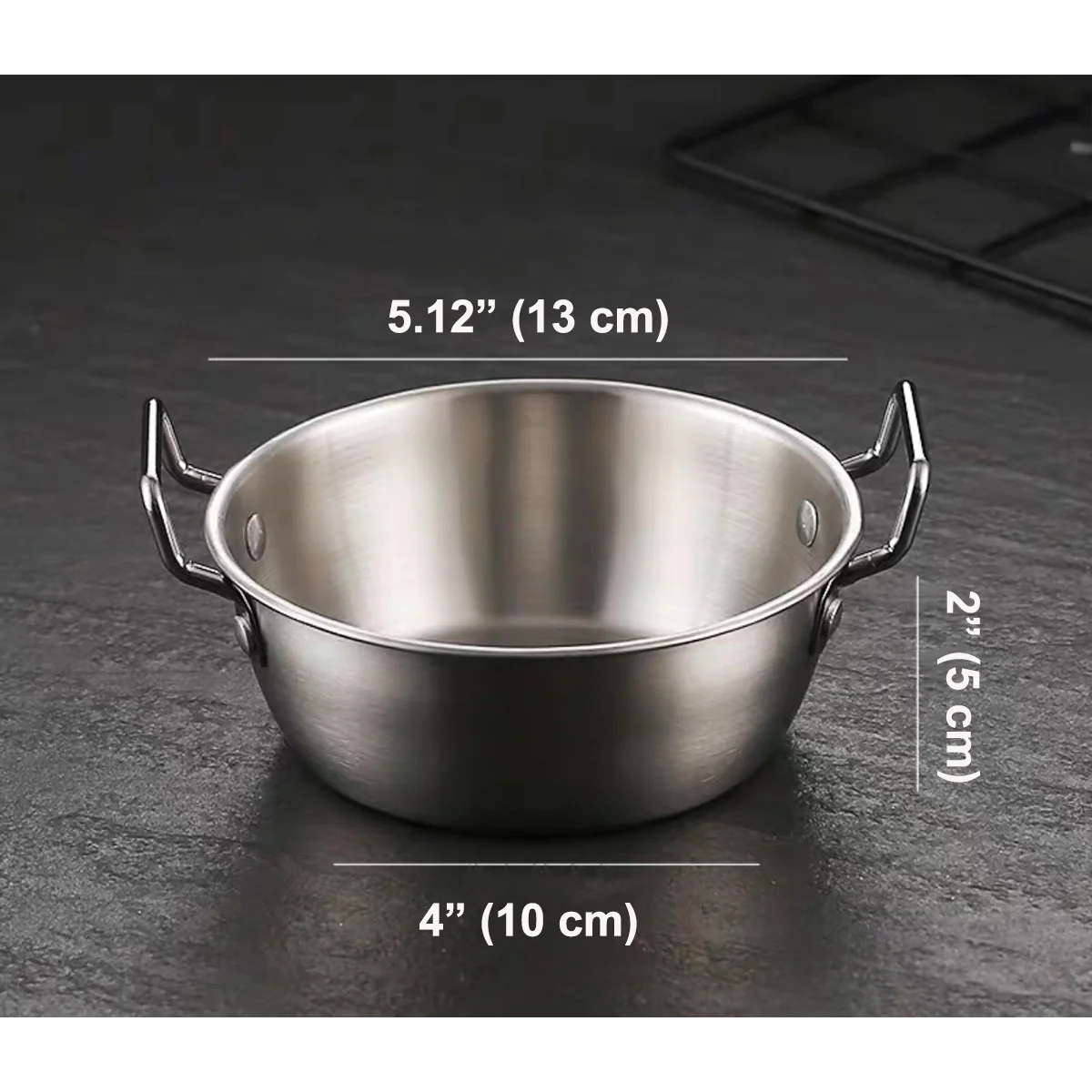 CHEFCO,KDB-13S,304 stainless steel Korean Style Bowl With Double Handles,13cm - Chefcoca