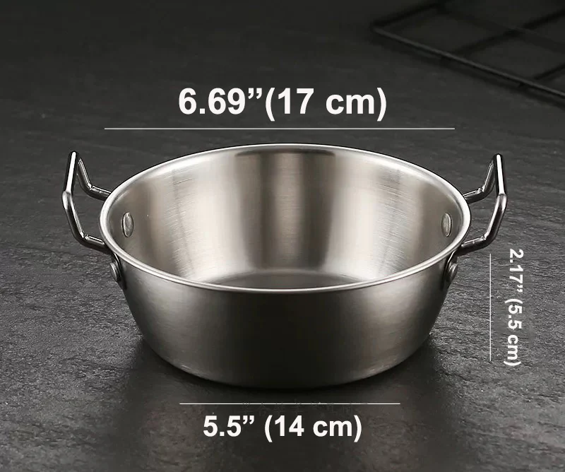 CHEFCO,KDB-17S,304 stainless steel Korean Style Bowl With Double Handles,17cm - Chefcoca