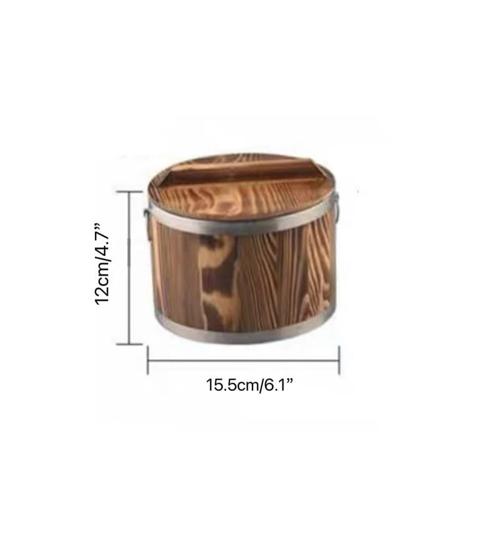 CHEFCO,KRB-16, 6"  Pine Wood Heat-Retaining Rice Barrel with Stainless Steel Insert - Chefcoca